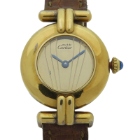 【二手名牌BRAND OFF】Cartier 卡地亞【再降價】 Must De Cartier Vermeil 金色錶盤 石英 腕錶 590002