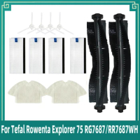 For Tefal Rowenta Explorer 75 RG7687/RR7687WH Main Side Brush Roller Hepa Filter Mop Rag Cloth Accessories Spare Parts Kit