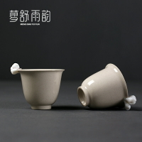 草木灰功夫茶具小茶杯手工陶瓷喝茶單個主人杯單杯復古日式品茗杯