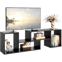DEVAISE Flat Screen TV Stand for 43 45 55 inch TV Modern Entertainment Center with Storage Shelves Media Console Bookshelf