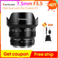 7 artisans 7.5mm F3.5 7Artisans Wide angle Manual Focus APS-C Lens for Canon EF 77D 80D Nikon F Mount D7500 D7200 DSLR Cameras