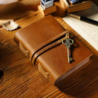 In Leather notebook Cover Book Cover Vintage Cowhide Leather Bible Case B6 Notebook Pack With Craft Paper