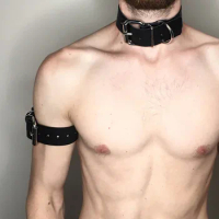 Gay Rave Harness Fetish Leather Belt Man Tops Chest Body Bondage Adjustable Gay Lingerie BDSM Punk Rave Costumes For Adult