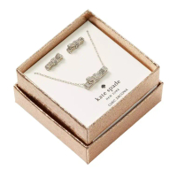 KATE SPADE Ribbon Boxed Set Clear Silver