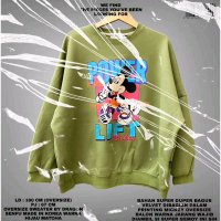 SENFU SWESTER CREWNECK OVERSIZE BOXY BALON BAHAN SUPER TEBAL LEMBUT HALUS DESIGN MICKEY MOUSE PREMIU