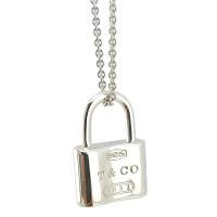 【Tiffany&amp;Co. 蒂芙尼】925純銀-1837刻印鎖頭墜飾項鍊