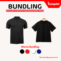 [BUNDLING] Kaos Polo & Kaos Polos Oversize Lengan Pendek Hitam