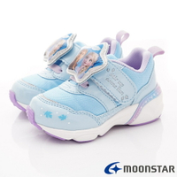 ★日本月星Moonstar機能童鞋迪士尼聯名系列寬楦冰雪奇緣電燈鞋款12509藍(中小童段)