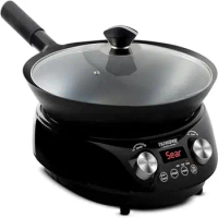 Induction Wok 1800W 14" Carbon Steel Precision Temp Controls 100°F to 575°F Authentic Hei Flavor Fast Heating &amp; Energy