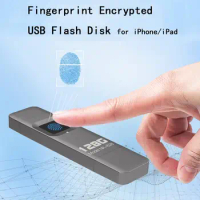 Fingerprint Encrypted USB Flash Drive 64/128/256/512G High-speed Transfer Metal Flash Fingerprint U-disk for iPhone / iPad / PC