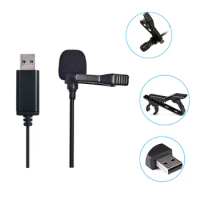 300pcs 150cm Portable Mini Clip-on Omni-Directional Stereo USB Mic Microphone for PC Computer