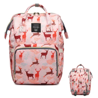 LEQUEEN Original Waterproof Diaper Bag Backpack Luxury Baby Diaper Bag Large Capacity Animal Prints Deer Travel Mommy Bag