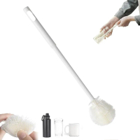 Long Handle 3-in-1 Silicone Bottle Brush, 360° Flexible Cleaning For Baby Bottles, Thermos, G3B4