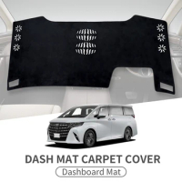 Smabee Dashboard Cover Pad for Toyota Alphard Verfire 40 Series 2023 2024 Anti-Slip Dashmat Protective Carpet Accessories Black