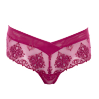 【Chantelle 仙黛爾】Champs Elysees.專櫃 性感 無痕 丁字女內褲 桃紅特.26040_0E3(刺繡蕾絲)