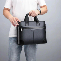 Stylish New PU Leather Briefcase for Men – A4 Document Holder, Sleek Designer Executive Handbag with