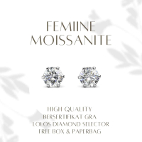 Anting Batu Berlian Moissanite, Sertifikat GRA