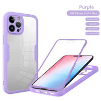 เคสโทรศัพท์, ป้องกันหน้าจอมิล์มเต็ม 360°, กันกระแทก, เคสนิ่มใส, เข้ากันได้กับ VIVO V2043, V2032, V20