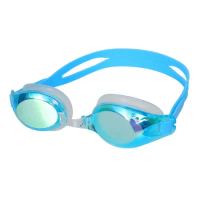 MIZUNO SWIM 泳鏡-抗UV 防霧 蛙鏡 鏡面 游泳 戲水 水藍綠