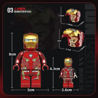 เข้ากันได้กับบล็อกตัวต่อ Iron Man หุ่นยนต์แปลงร่างแบบเมคคา และชุดเกราะออนติฮัลค์ เป็นโมเดลของเล่นสำห