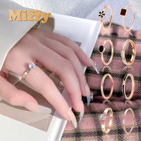 Miffy - Cincin Titanium Wanita Krystal Fashion Perhiasan Ring Jewelry Mewah