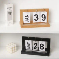Simulation Mini Calendar Living Room Model Creative Desk Calendar Wooden Funny Office Desk Decoration Dolls