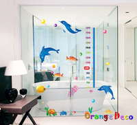 壁貼【橘果設計】海豚身高尺 DIY組合壁貼 牆貼 壁紙 壁貼 室內設計 裝潢 壁貼