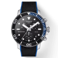 【TISSOT 天梭】官方授權 水鬼 Seastar 1000 海洋之星潛水石英三眼計時手錶 禮物(T1204171705103)