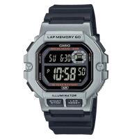 【CASIO 卡西歐】CASIO 電子錶 運動訓練 十年電力 樹脂錶帶 防水100米 WS-1400H(WS-1400H-1B)