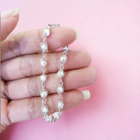 gelang tangan anak perak/silver 925 lapisan emas putih ( GT08 )