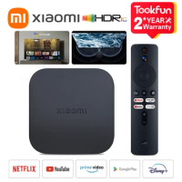 Global Version Mi TV Box S 2nd Gen 4K Ultra HDR10+ DTS Google TV Chromecast Built-In Iptv 360° Bluetooth &amp; IR Remote Control