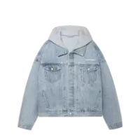 CHRONIC FTR LOGO HOODED DENIM JACKET AZURE