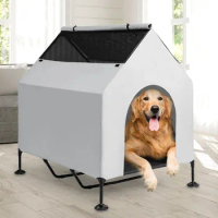 2 in 1 House for Large Dogs Outside &amp; Elevated Dog Bed,Waterproof Dog House for Indoor &amp; Outdoor Use, Portable Pet House