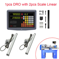 SINO 2 Axis 5um Digital Readout Display DRO Complete Set 2pcs Grating Scale Linear 0.005mm Encoder Ruler For Milling Machine