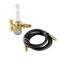 Copper Pressure Regulator Reducer for Argon CO2 Gas Bottle Tanks Relief Valve with Flow Meter Gauge 4000 PSI High Accuracy