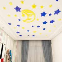 Mirror Star 3D Three-Dimensional Acrylic Custom Ceiling Children's Room Kindergarten Living Room Wall Sticker Decoration