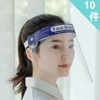 【Oni 歐妮】高透光 輕量級 頭戴鬆緊式大童/成人通用 防飛沫噴濺防霧面罩(10個入)