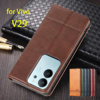 Deluxe Magnetic Adsorption Leather Fitted Case for Vivo V29 V 29 Flip Cover Protective Case Capa Fundas Coque