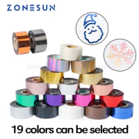 ZONESUN Hot Stamping Foil 3cm Hot Stamp Ribbon Date Coding Foil Paper Hot Embossing Foil Paper Make Colorful Logo