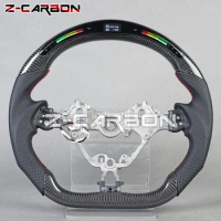 LED Performance Carbon Fiber Steering Wheel Fit for Toyota 86 2016-2020 LED Perforated Leather flat racing steering wheel
