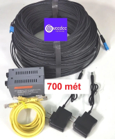 Combo 700m cáp quang bấm sẵn 2 đầu SC  CÁP 1FO + cặp converter quang HTB 3100, HTB GS03 A,B