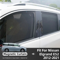 For Nissan Quest Elgrand E52 2012-2023 Magnetic Car Sunshade Shield Front Windshield Frame Curtain Rear Side Window Sun Shade