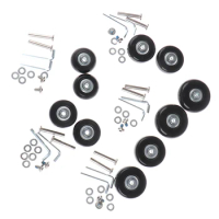 1Set Luggage Wheel Suitcase Replacement Wheels Black with Screw 5Sizes Axles Repair Rubber Travel Luggage Wheel