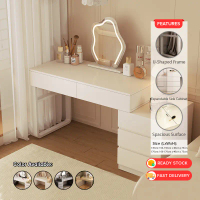Lavini 130cm/170cm Modern Minimalist Dressing Table With Side Cabinet Without Mirror Bedside Makeup 