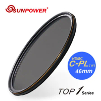 SUNPOWER TOP1 HDMC CPL 超薄框鈦元素環形偏光鏡/46mm.-送拭鏡筆