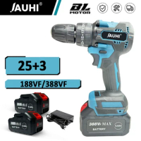 JAUHI Cordless Electric Drill Brushless Electric Impact Drill 3 in 1 10mm Electric Cordless Screwdriver For Makita 18v Battery