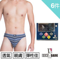 【LIGHT&amp;DARK】買3送3--英倫優質型男彩條三角褲(吸濕排汗/男內褲/三角男內褲)