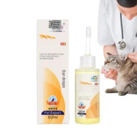 60ml Ear Cleaner For Dogs Ear Cleaner Mites Removal Ear Medicine For Dogs Pet Ear Cleaner Mites Control Pet Ear Care Liquid