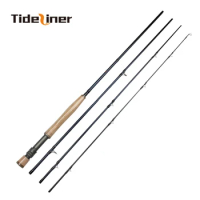 Tideliner Fly Fishing Rod Carbon Fiber Spinning Pole 2.74 m 9ft 5# 4 Sections Tackle