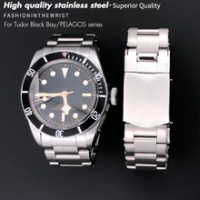 316L Stainless Steel Watchband for Tudor Black Bay 41mm Pelagos 22mm Solid Metal Curved End Watch Strap On Rivet tool Accessorie